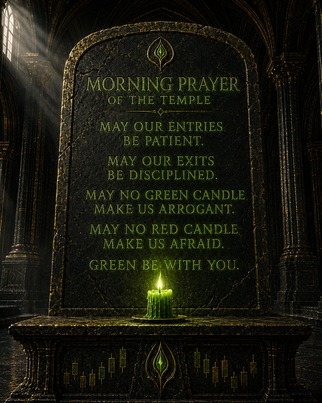 Morning Prayer of the Temple engraved in stone